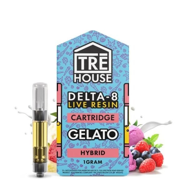 Live Resin Delta 8 Cartridge – Gelato – Hybrid 1g